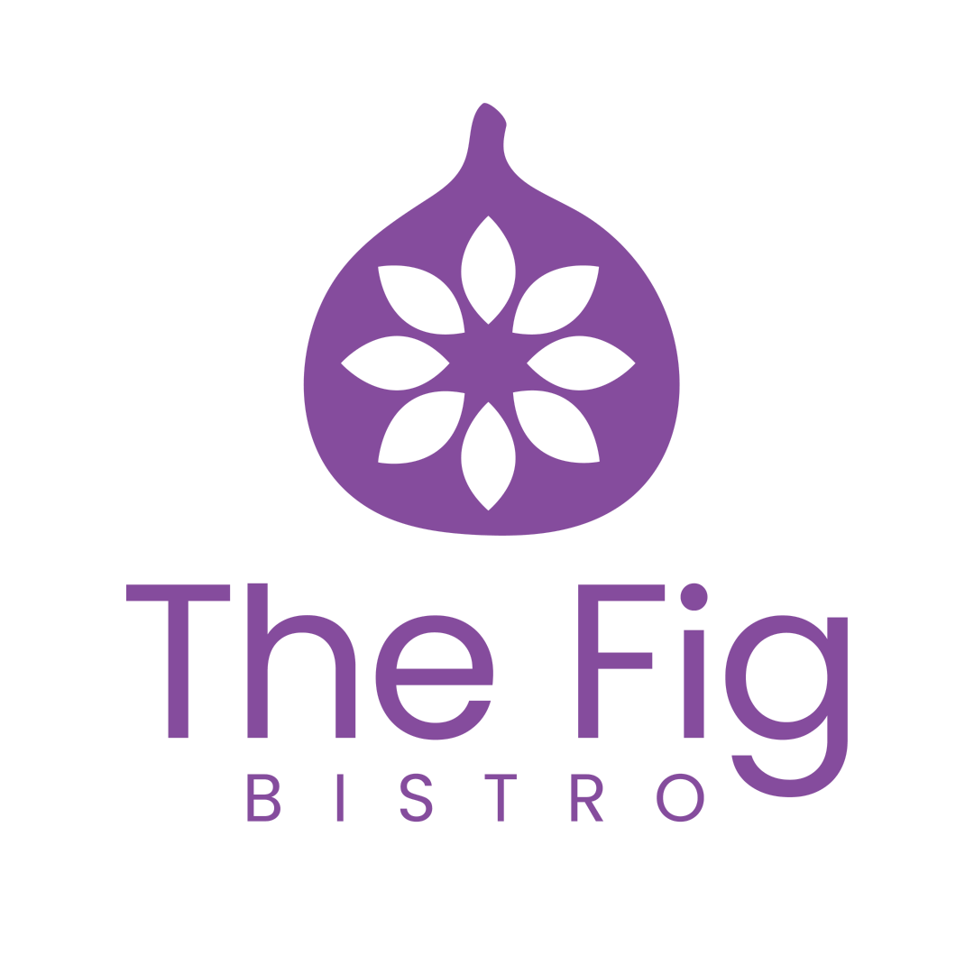 The Fig Bistro logo featuring a purple fig icon with a floral-like design inside, paired with elegant text reading 'The Fig Bistro' below.