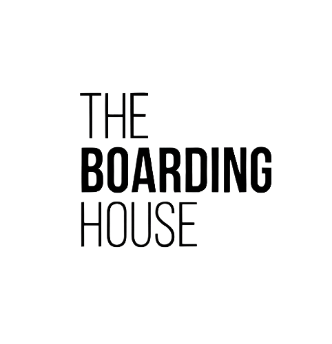 The Boarding House Cafe logo featuring clean, modern uppercase text in a minimalist black-and-white design.